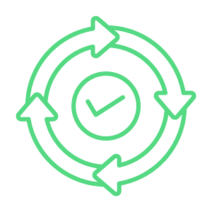 Green line icon of a hand giving money to another hand, representing payment, transactions, or financial exchange.