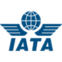 International Air Transport Association (IATA) logo featuring a globe with wings above the acronym “IATA.” 
