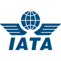 International Air Transport Association (IATA) logo featuring a globe with wings above the acronym “IATA.” 